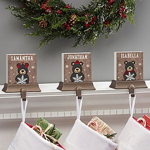 Holiday Bear Family Personalized Stocking Holder - 24581