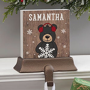 Holiday Bear Family Personalized Stocking Holder - 24581