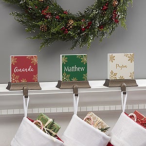 Glistening Snowflake Personalized Stocking Holder - 24582