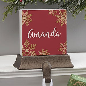 Glistening Snowflake Personalized Stocking Holder - 24582