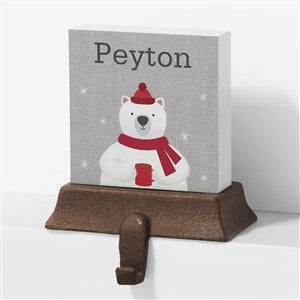 Wintry Cheer Polar Bear Personalized Stocking Holder - 24583-PB