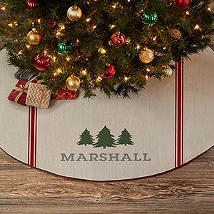 Christmas Plaid Icon Personalized Christmas Tree Skirt - 24593