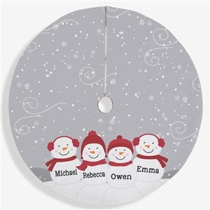 Snowman Family Character Personalized Christmas Tree Skirt - 24595