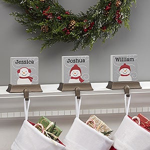 Snowman Family Character Personalized Stocking Holder - 24596