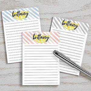 Striped Lemons Personalized Mini Notepad Set of 3 - 24605