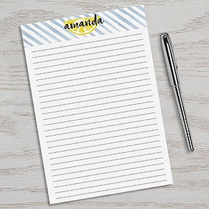 Striped Lemons Personalized Notepad - 24611