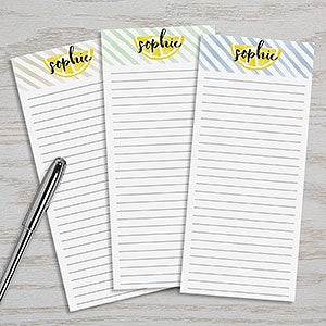 Striped Lemons Personalized Notepad Set Of 3 - 24617