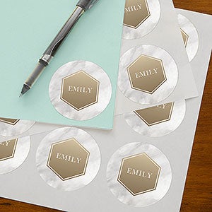 Modern Marble Personalized Stickers - 24626