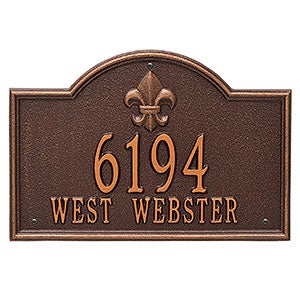Bayou Vista Personalized Aluminum Address Plaque - Antique Copper - 24633D-AC
