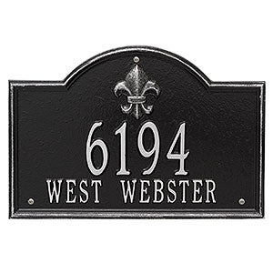 Bayou Vista Personalized Aluminum Address Plaque- Black/silver - 24633D-BS