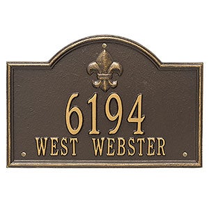 Bayou Vista Personalized Aluminum Address Plaque - Bronze & Gold - 24633D-OGWall