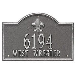Bayou Vista Personalized Aluminum Address Plaque- Pewter Silver - 24633D-PS