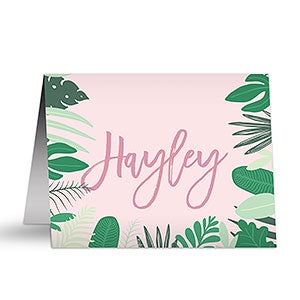 Palm Leaves Personalized Note Cards - 24653