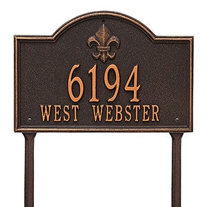 Bayou Vista Personalized Aluminum Lawn Address Sign - Oil Rubbed Bronze - 24663D-OB