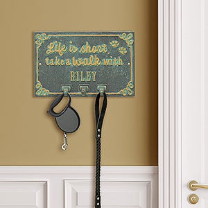 Life is Short Take a Walk Personalized Aluminum Wall Hook - Bronze Verdigris - 24666D-BV