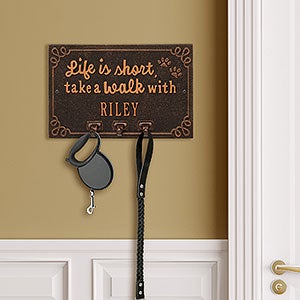 Life is Short Take a Walk Personalized Aluminum Wall Hook - Oil-Rubbed Bronze - 24666D-OB