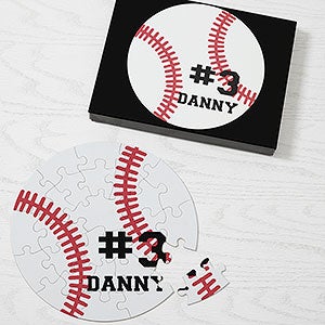 Baseball Personalized 26 Pc Round Puzzle - 24670-26