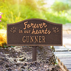Forever in Our Hearts Personalized Dog Memorial Sign - Antique Copper - 24671D-AC