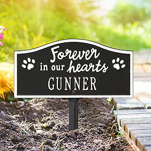 Forever in Our Hearts Personalized Dog Memorial Sign - Black & White - 24671D-BW