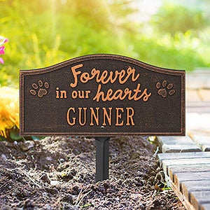 Forever in Our Hearts Personalized Dog Memorial Sign - Oil-Rubbed Bronze - 24671D-OB