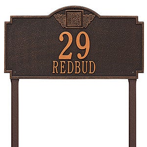 Monogram Personalized Aluminum Lawn Address Sign - Oil Rubbed Bronze - 24674D-OB