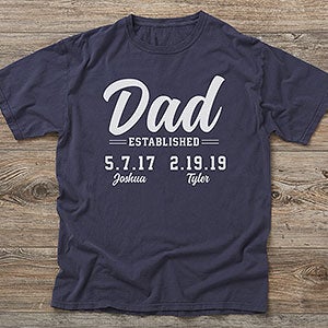 Personalized Dad Established ComfortWash T-Shirt - 24709-CWT