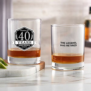 Retirement Personalized 14oz. Whiskey Glass - 24720-D