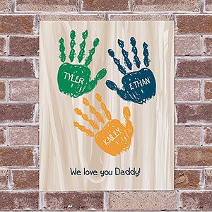 Handprints Personalized Canvas Tile Board - 24