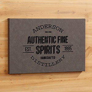 Vintage Distillery Personalized Leatherette Wall Decor - Charcoal - 24747-C