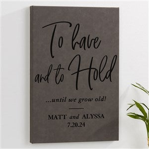 To Have & To Hold Personalized Leatherette Wall Decor - Charcoal - 24750-C