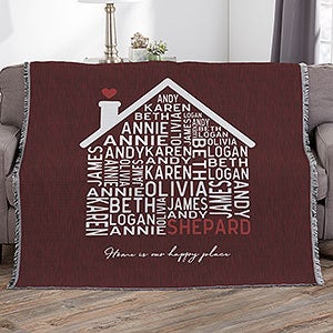 Family Home Personalized 56x60 Woven Throw - 24758-A
