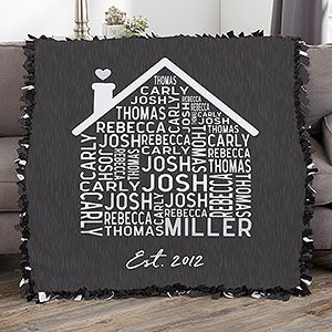 Family Home Personalized 50x60 Tie Blanket - 24758-T