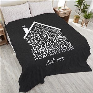 Family Home Personalized 90x108 Plush King Fleece Blanket - 24758-K