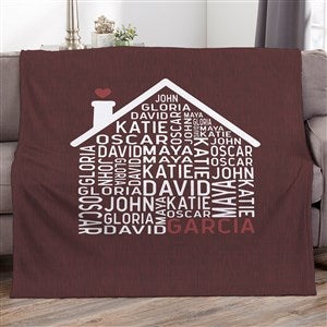 Family Home Personalized 50x60 Lightweight Fleece Blanket - 24758-LF