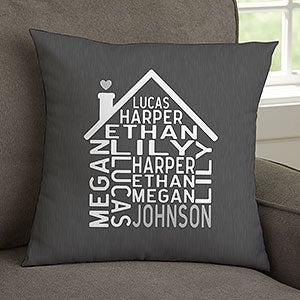 Family Home Personalized 14 Velvet Throw Pillow - 24759-SV