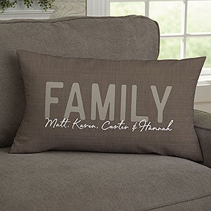 Family Home Personalized Lumbar Velvet Throw Pillow - 24759-LBV