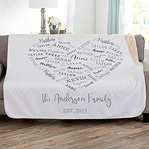 Farmhouse Heart Personalized 50x60 Sherpa Blanket - 24760-S