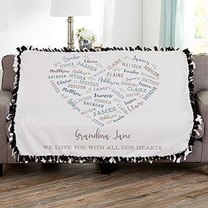 Farmhouse Heart Personalized 50x60 Tie Blanket - 24760-T