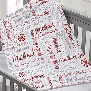 Babys First Christmas Personalized 30x40 Fleece Blanket - 24762