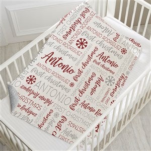Babys First Christmas Personalized 30x40 Quilted Blanket - 24762-SQ