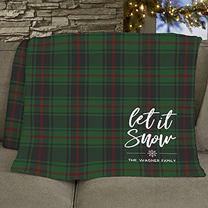 Christmas Plaid Personalized 60x80 Fleece Blanket - 24785-FL