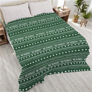 Nordic Noel Personalized 90x108 Holiday Plush King Fleece Blanket - 24787-K