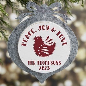 Nordic Noel Christmas Personalized Galvanized Ornament - 24811