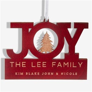 Family Joy Personalized Red Maple Wood Ornament - 24814-R