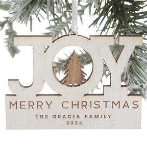 Family Joy Personalized Whitewash Wood Ornament - 24814-W