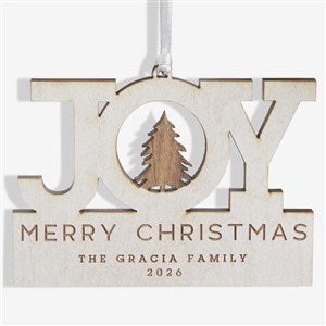 Family Joy Personalized Whitewash Wood Ornament - 24814-W