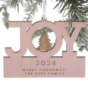 Family Joy Personalized Pink Stain Wood Ornament - 24814-P