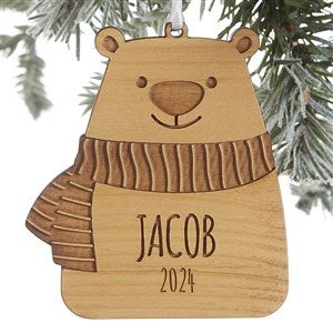 Baby Bear Personalized Natural Wood Ornament - 24818-N
