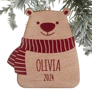 Baby Bear Personalized Red Maple Wood Ornament - 24818-R