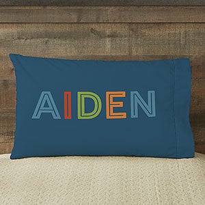 Boys Colorful Name Personalized Full Color Pillowcase - 24819-F